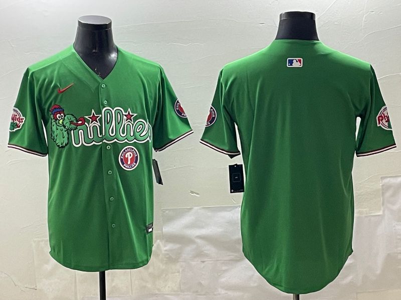 Men Philadelphia Phillies Blank Green Joint Name 2025 Nike MLB Jersey style 4->philadelphia eagles->NFL Jersey